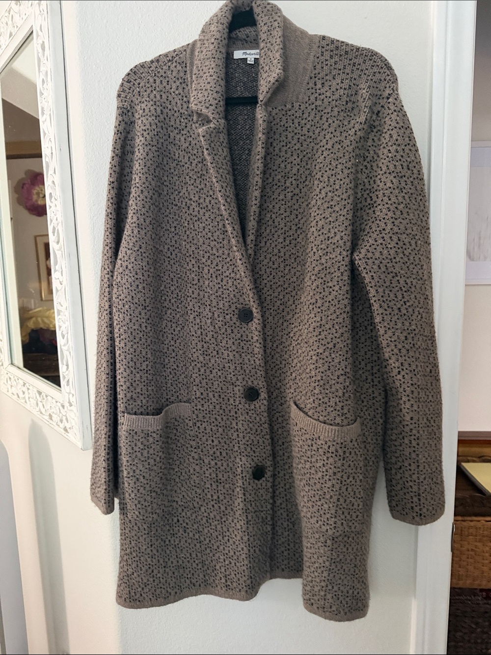 Madewell Taupe Knit Pea Coatigan